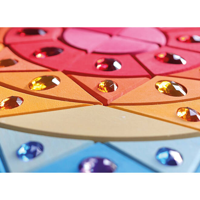 Grimm's - glitter mandala zon - puzzel - hout - set van 76