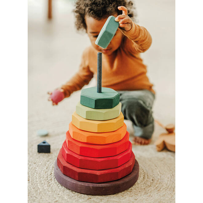 Grimm's - reuze geometrische stapeltoren - stapelen - set van 11