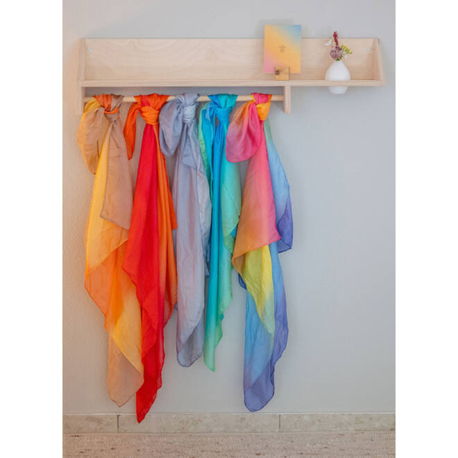 Grimm's - Sarah's Silks - zijden speeldoek regenboog - sjaal, per stuk