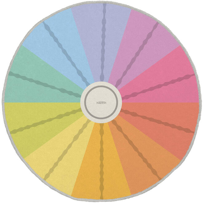 Mat extra groot, rond, regenboog 1 , 200 cm