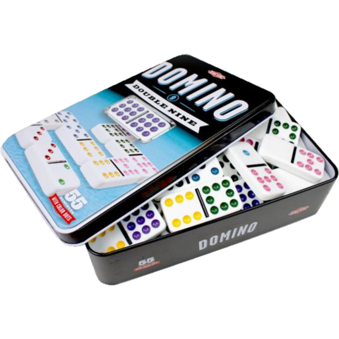 Domino dubbel 9 in blik