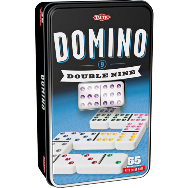 Domino dubbel 9 in blik