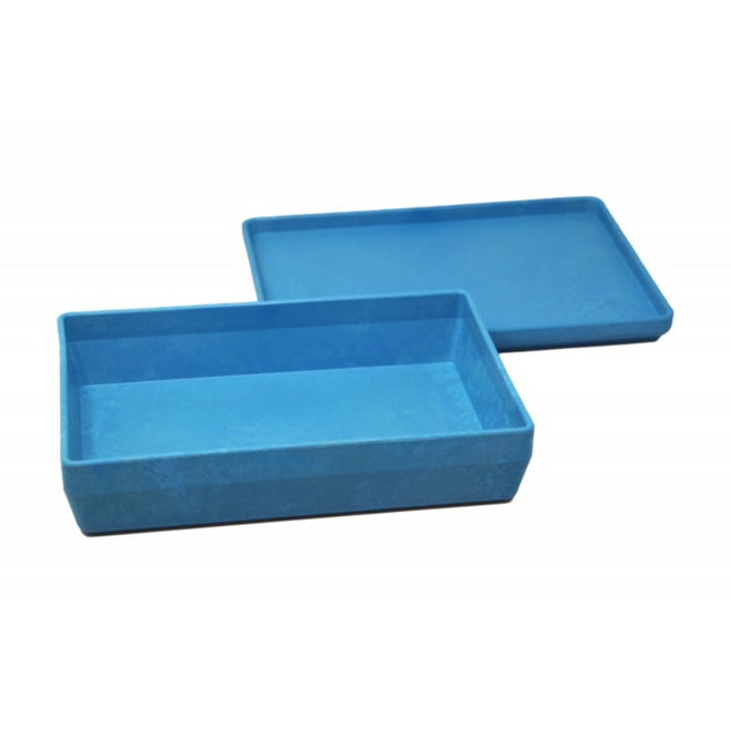 Box met deksel RE-Wood® 25 x 18 x 6 cm - 1,5 l, blauw
