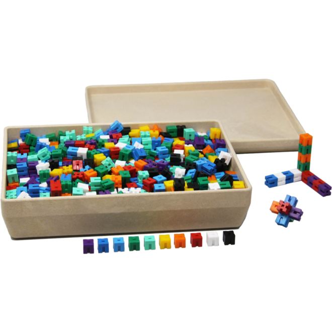 Gewichtskubussen in 10 kleuren (1000 stuks), in RE-Wood® doos