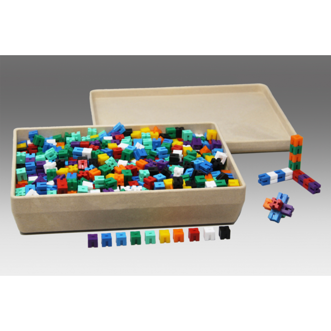 Gewichtskubussen in 10 kleuren (1000 stuks), in RE-Wood® doos