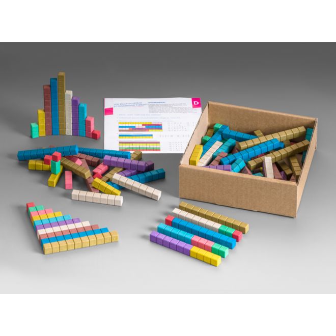 Telstaven in 10 Montessori-kleuren (100 stuks)