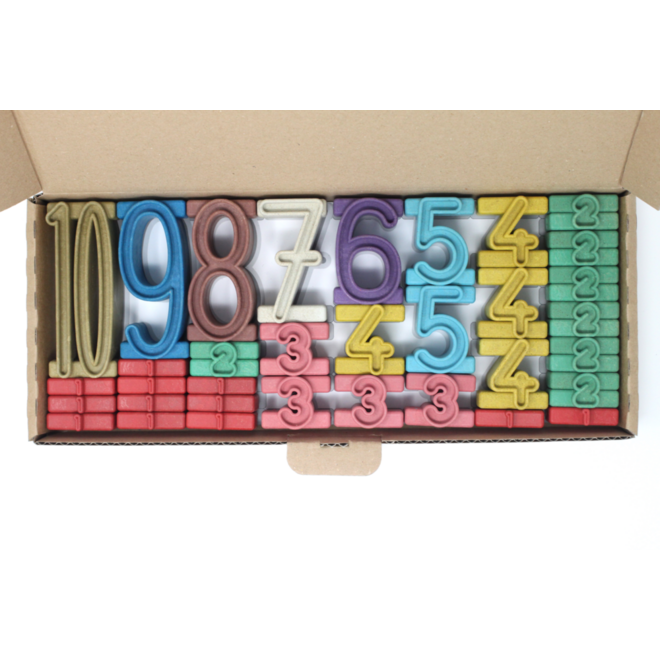 Torengetallen in Montessorikleuren (34 stuks)