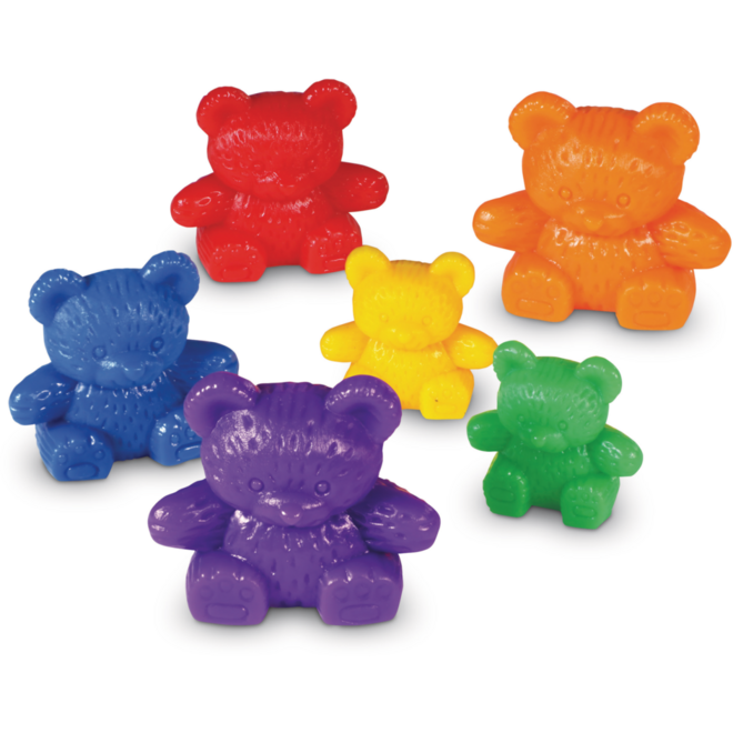 Berenfamilie, regenboogkleuren, set van 96