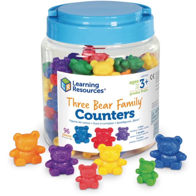 Berenfamilie, regenboogkleuren, set van 96