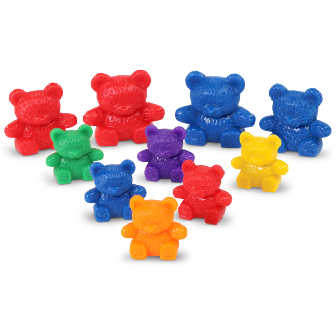 Berenfamilie, regenboogkleuren, set van 96