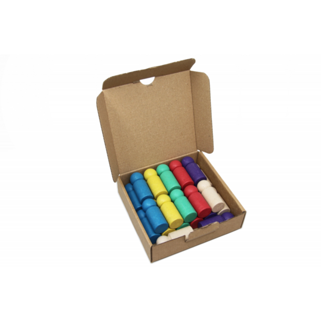 Pionnen jumbo in 6 kleuren, set van 24