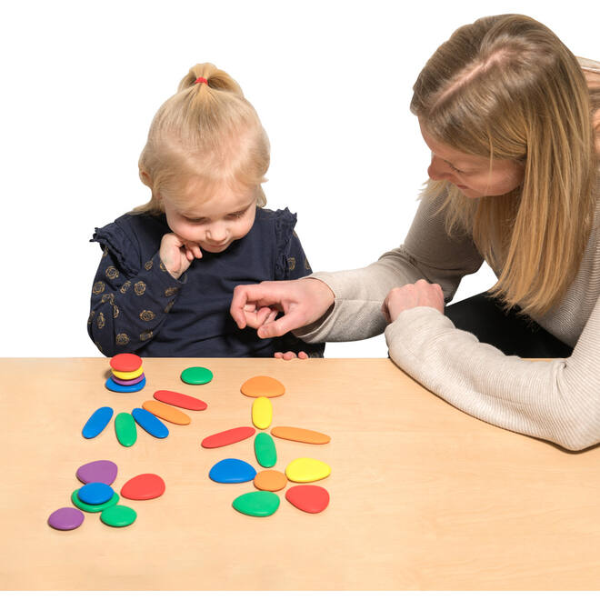 Kiezelstenen Junior in regenboogkleuren, activiteitenset