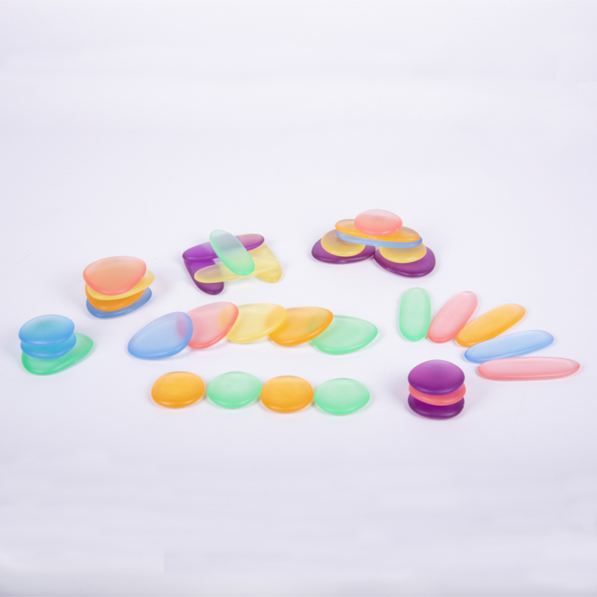 Kiezelstenen Junior in transparante regenboogkleuren