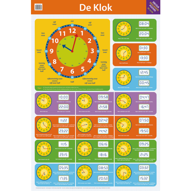 Educatieve Poster: Klok