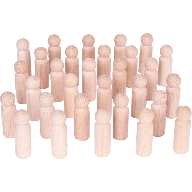 Houten poppetjes (30 stuks)