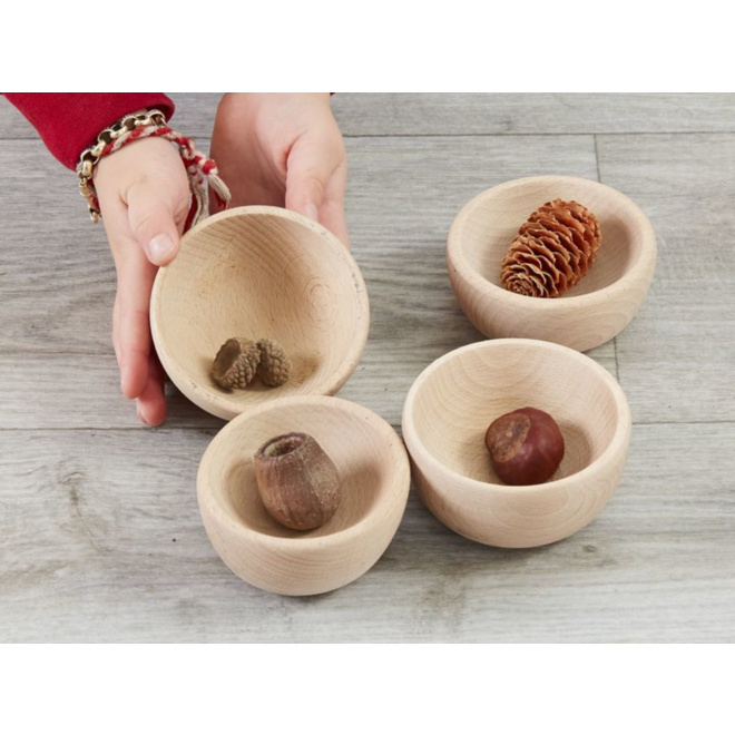 Kommen van hout (4 stuks)