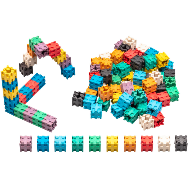 Kubussen interlocking in 10 kleuren (100 stuks)