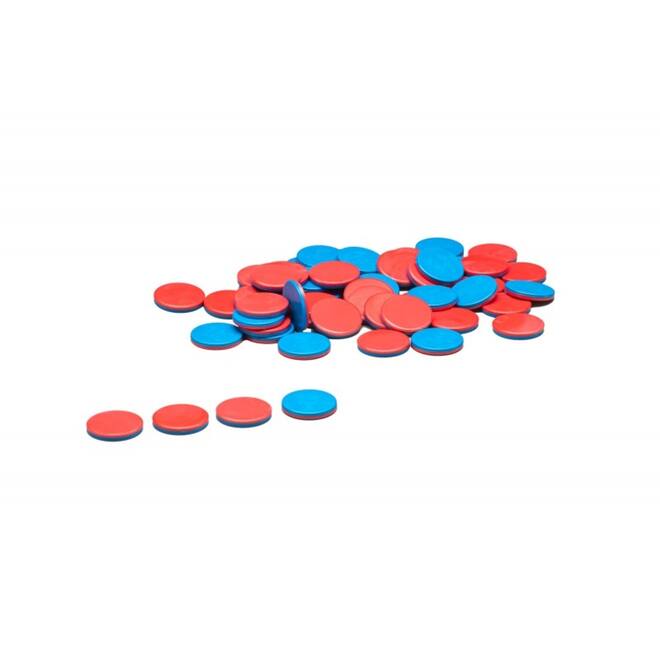 Fiches dubblzijdig rood/blauw (50 stuks)