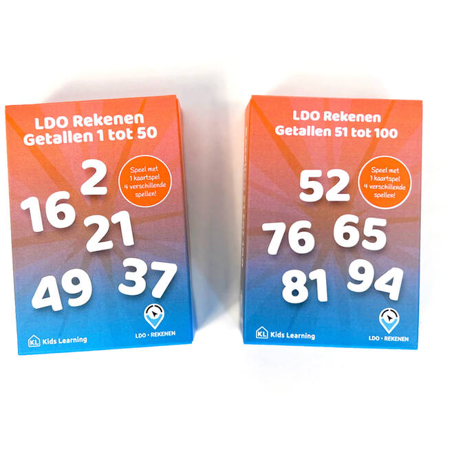 LDO Rekenen - Kaartspel Getallen tot 100 - set van 3