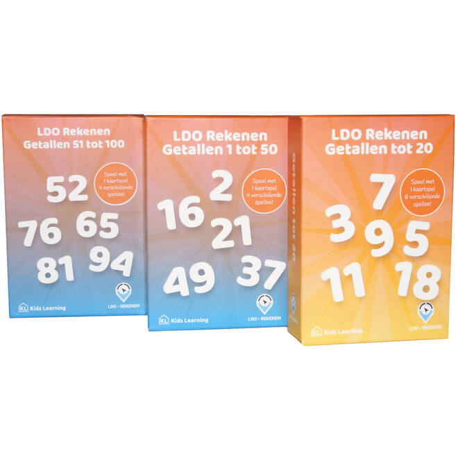 LDO Rekenen - Kaartspel Getallen tot 100 - set van 3