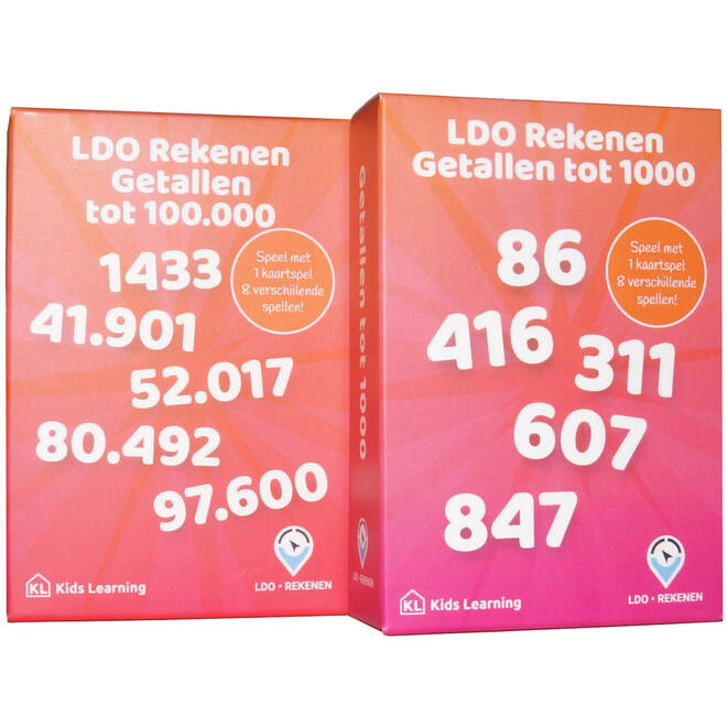 LDO Rekenen - Kaartspel Getallen tot 100.000 - set van 2