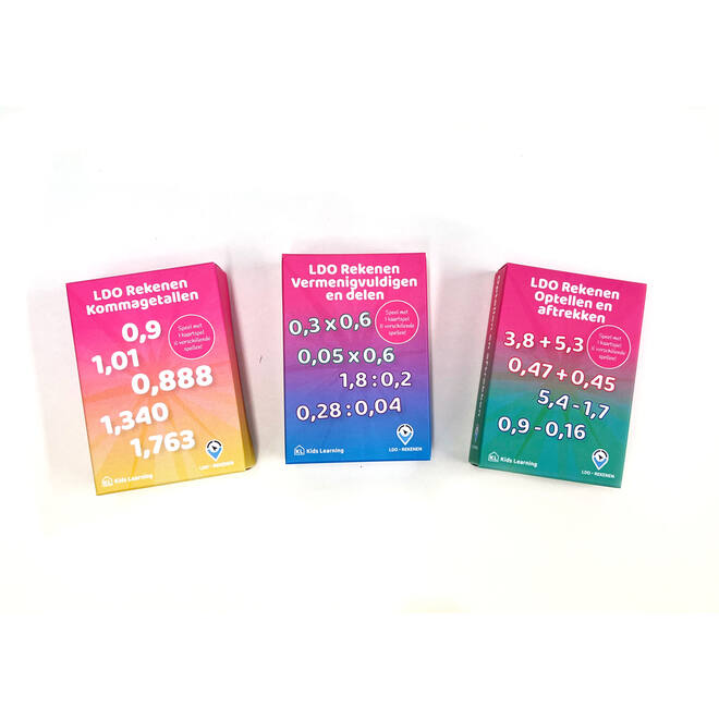 LDO Rekenen - Kaartspel Kommagetallen - set van 3