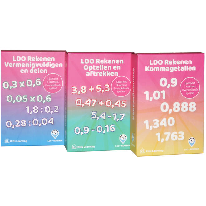 LDO Rekenen - Kaartspel Kommagetallen - set van 3