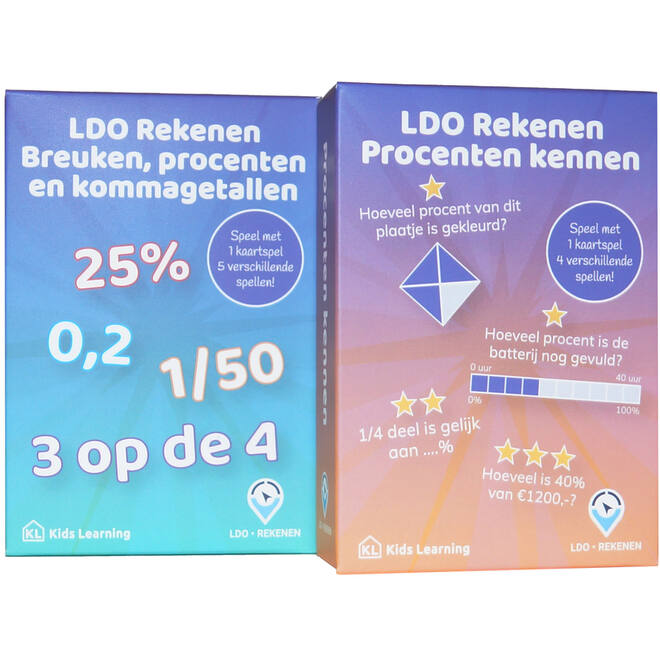 LDO Rekenen - Kaartspel Verhouding en procenten - set van 2