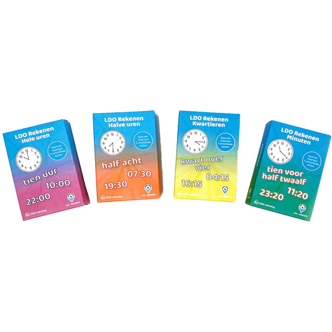 LDO Rekenen - Kaartspel Tijd - set van 4