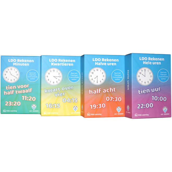 LDO Rekenen - Kaartspel Tijd - set van 4