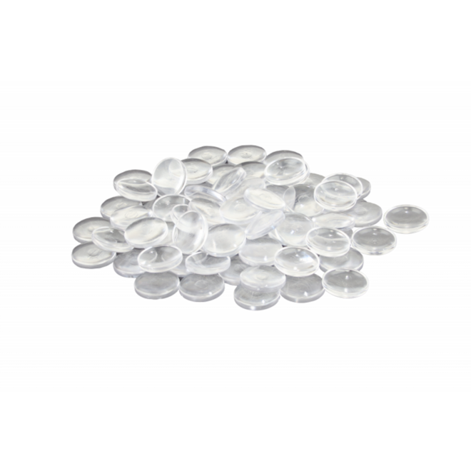 Set van 100 transparante stenen ø 20 mm, in kartonnen doosje