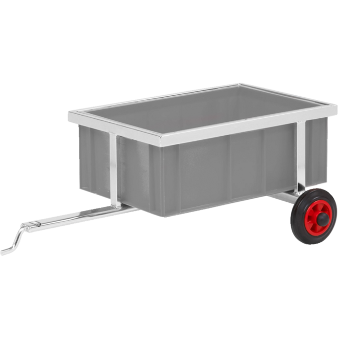Aanhanger verzinkt incl. grijze bak 60 × 40 × 22 cm