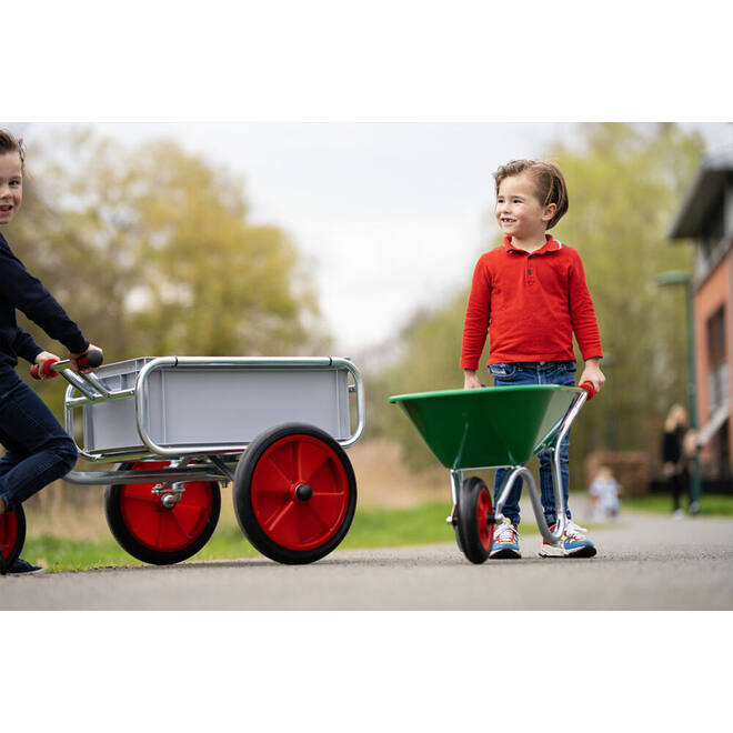 Kruiwagen verzinkt frame, kunststof bak (verpakt in doos)