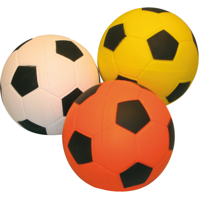 Voetbal PU schuim 300 gr. doorsnede 20 cm, geel/zwart