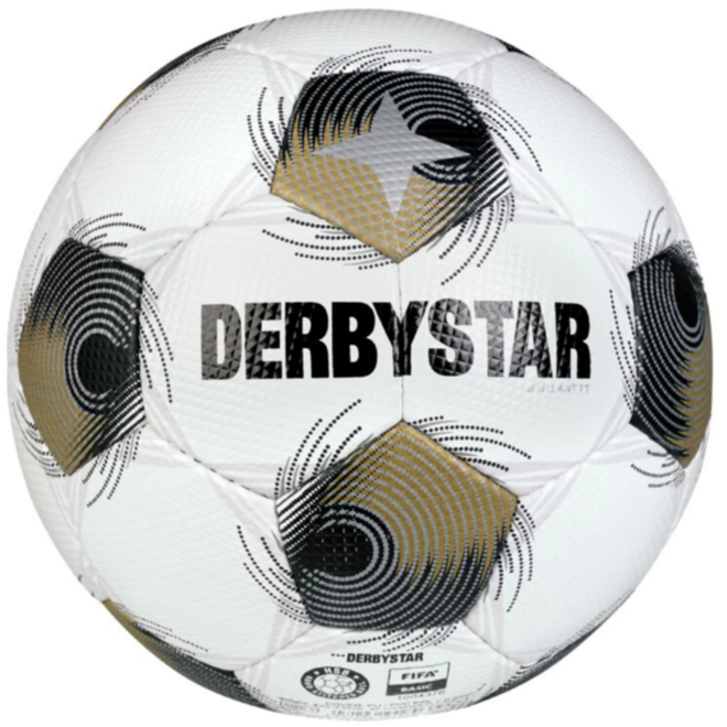 Voetbal | Derbystar® Soccer Brillant TT, maat 5, 2025, wit/zilver/goud