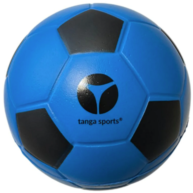 Voetbal | PU superzachte voetbal Ø 15 cm, hoge stuit, zwart/blauw