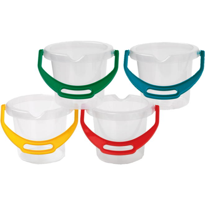 Emmer transparant, hoogte 14 cm set van 4 stuks assorti geleverd