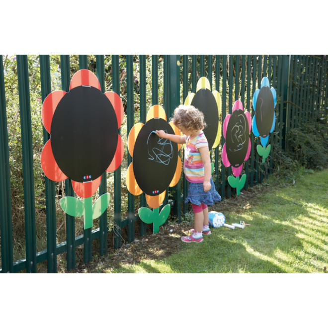 Krijtbord margrieten voor buiten, set van 5 stuks