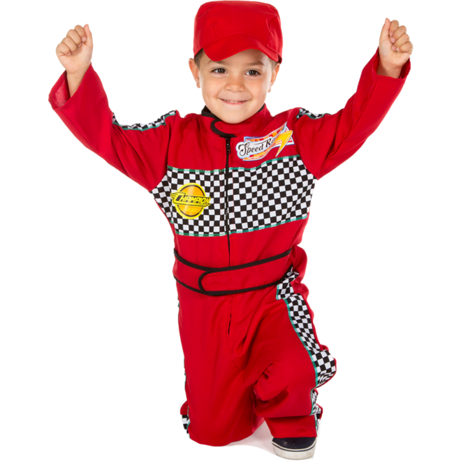 Verkleedkleding ECO Formule 1 Coureur, 4-7 jaar