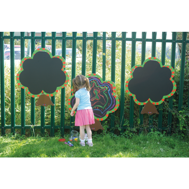 Krijtbord voor buiten bomen, set van 3 stuks
