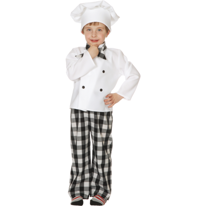 Verkleedkleding ECO kok, 4-7 jaar