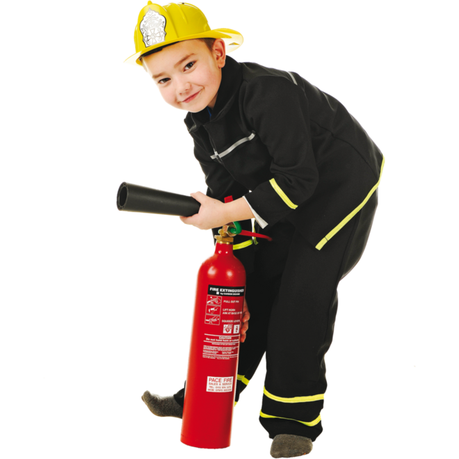 Verkleedkleding ECO brandweer inclusief helm, 4-7 jaar