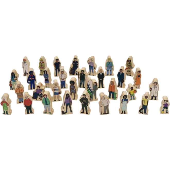 Multiculturele samenleving, 32 houten figuren