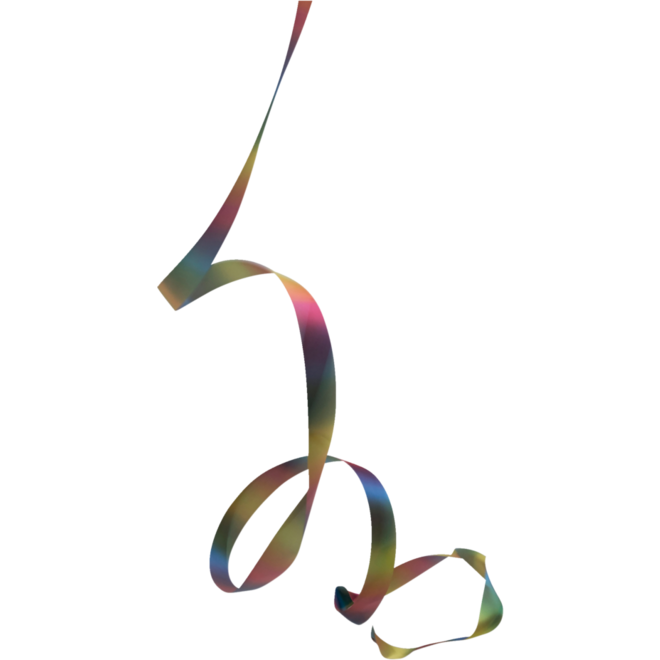 BS | Danslint regenboog 3 meter, houten stok