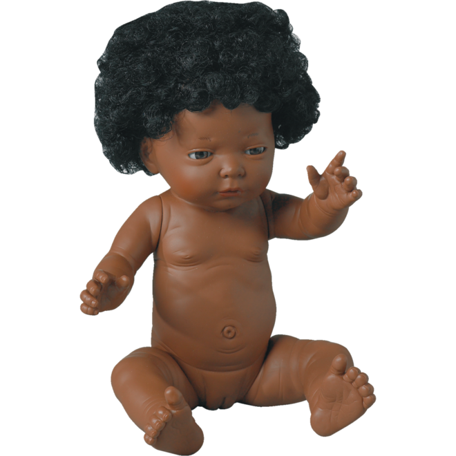 Pop meisje Afrikaans met haar, 42 cm, Les Pluminis