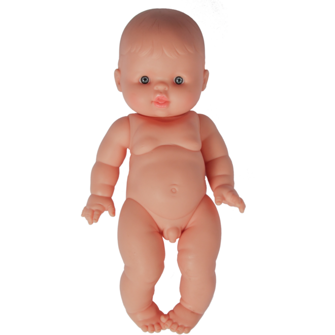 Pop jongen Europees zonder haar, 30 cm, Les Pluminis