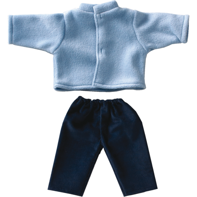 Poppenkleertjes broek met blauw vest 40 cm
