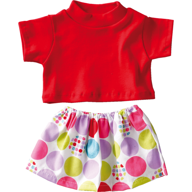 Poppenkleertjes rok en shirt 40 cm