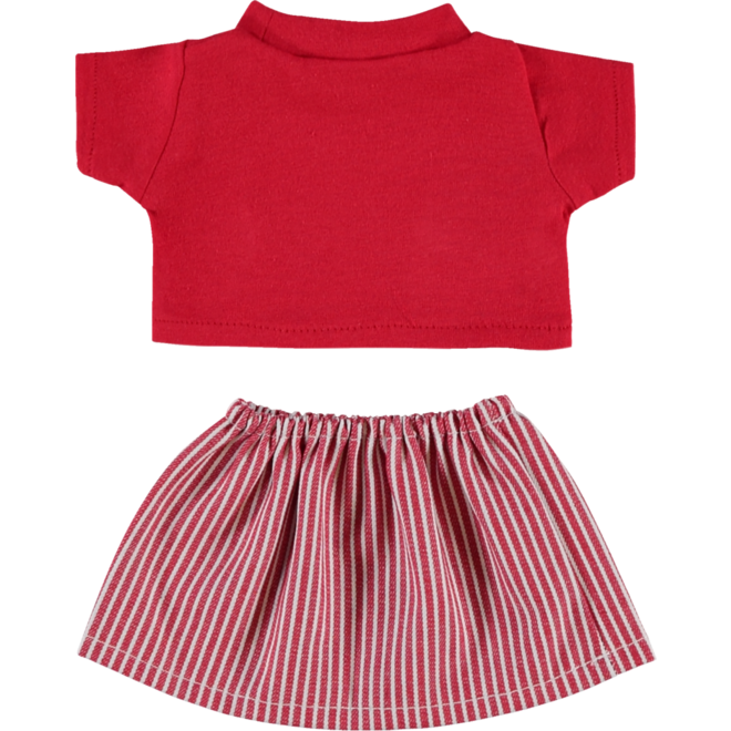 Poppenkleertjes jurkje en shirt rood 30 cm