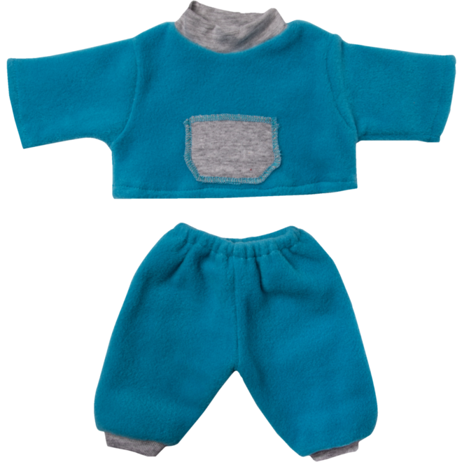 Poppenkleertjes blauw pakje, 45 cm